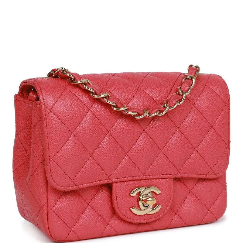 Chanel bags perfect for everyday elegChanel Mini Square Flap Bag Pink Caviar Gold Hardware