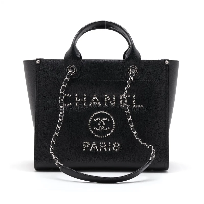 Chanel Black Handbag for Business MeetingsChanel Deauville Caviar S 2WAY Handbag Black Silver G  25th