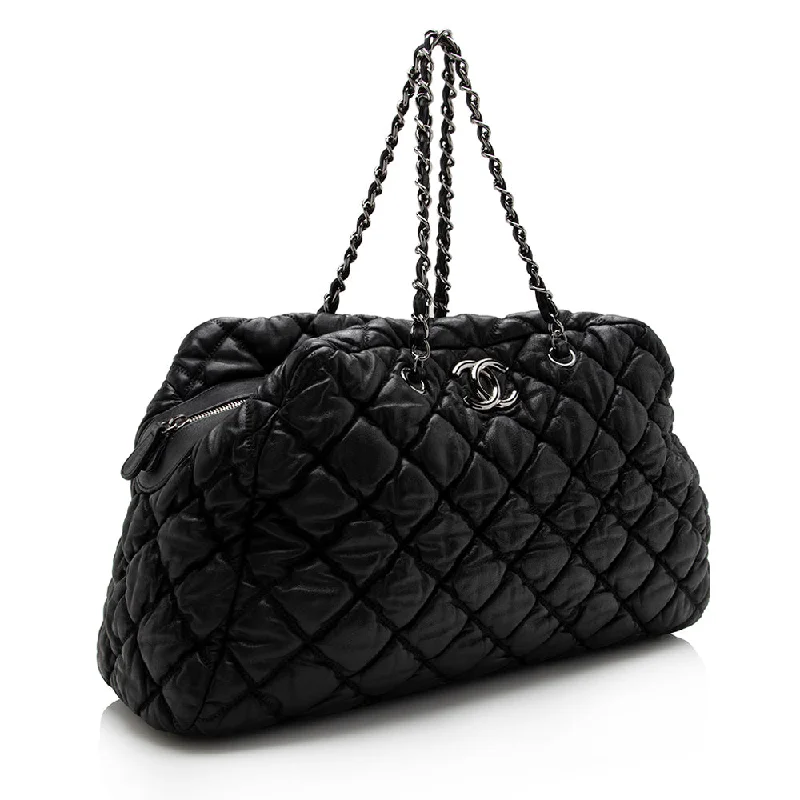 Chanel bags that pair perfectly with any outfitChanel Lambskin Bubble Quilt Bowler Satchel (15686)