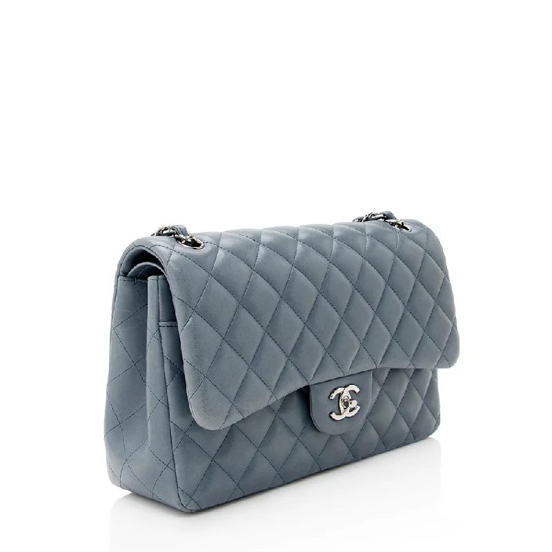 Chanel bags with the perfect balance of luxury and functionalityChanel Lambskin Classic Jumbo Double Flap Bag (21471)