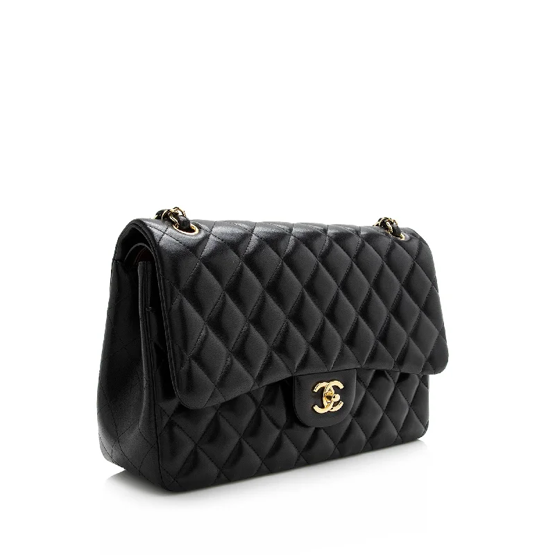 Chanel bags with adjustable chain strapsChanel Lambskin Classic Jumbo Double Flap Bag (22321)