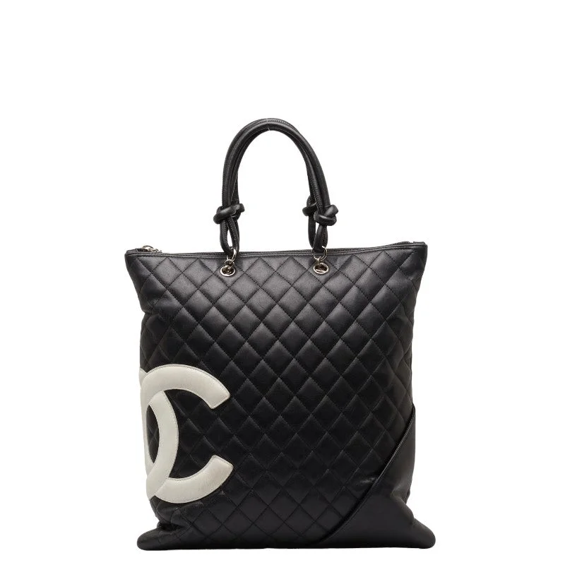 Chanel Quilted Leather Shoulder Bag for FashionistasChanel Matras Combo Line Coca-Cola Handbag Tote Bag Black White Leather  CHANEL