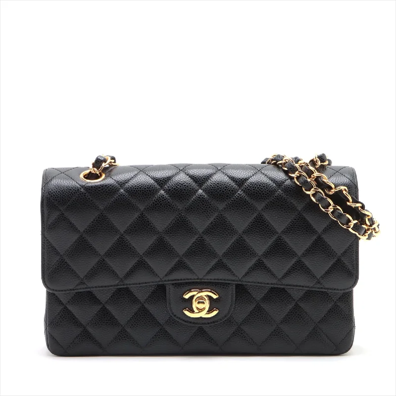 Chanel bags with the perfect balance of luxury and functionalityChanel Matrasse 25 Caviar S Double Flap Double Chain Bag Black G  15th