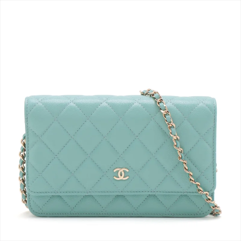 Chanel Lightweight Handbag for Daily ErrandsChanel Matrasse Caviar S Chain Wallet Blue Silver G  29th