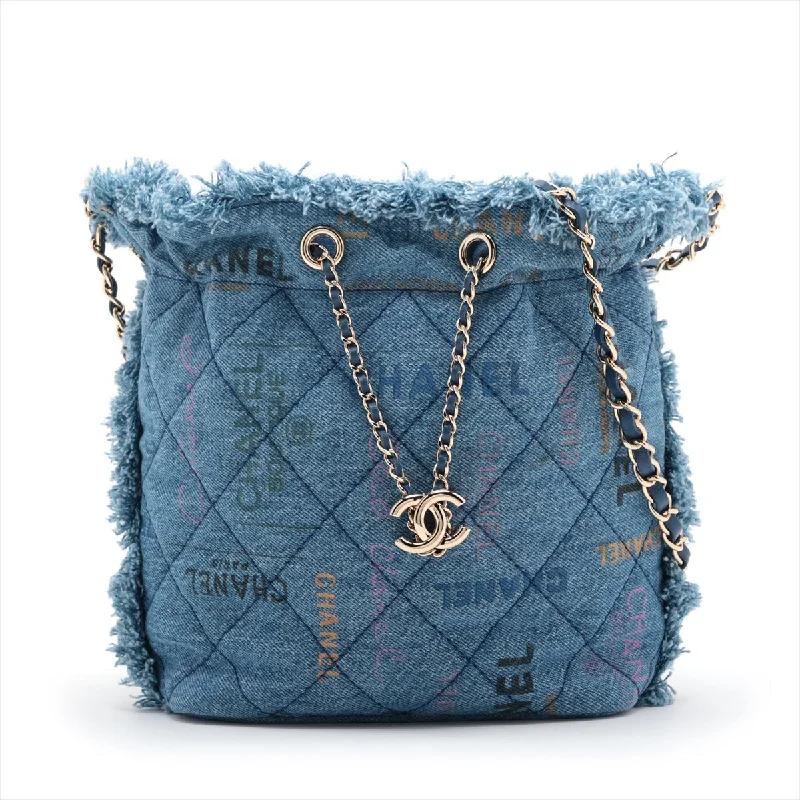 Chanel bags for a polished and professional appearanceChanel Matrasse Denim Handle Shoulder Bag Blue G