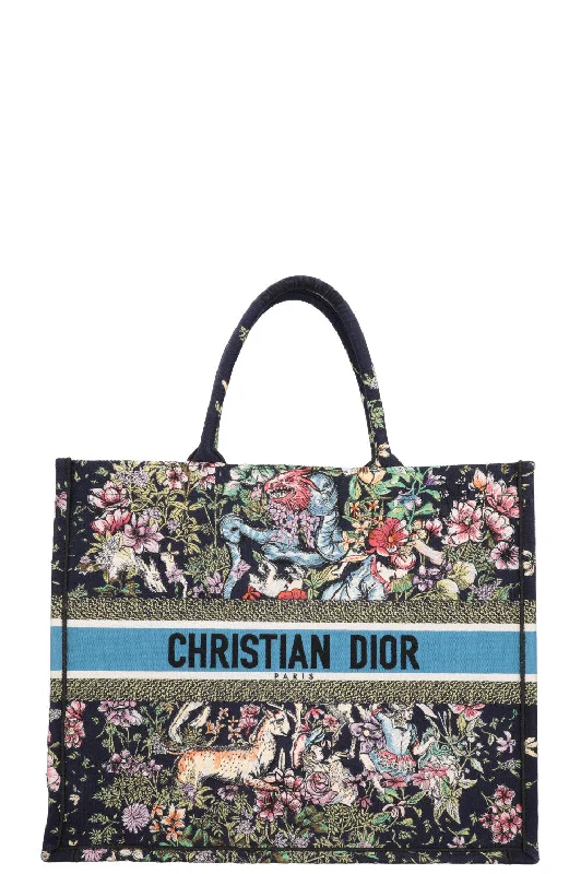 Christian Dior bags with a zip - top closure and multiple compartmentsCHRISTIAN DIOR Large Dioriviera Book Tote Blue