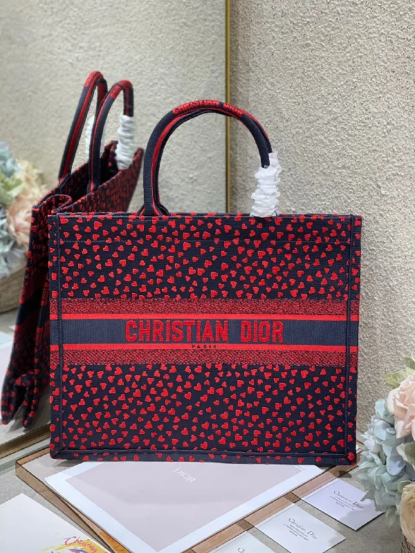 Christian Dior handbags with a detachable mirror for on - the - go touch - upsChristian Dior Large Book Tote Crimson Multicolor Handbags